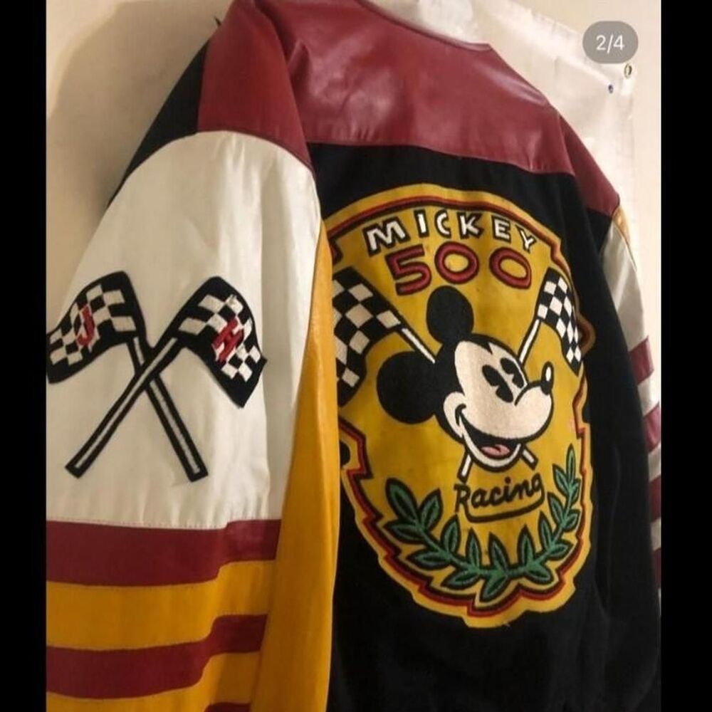 vintage mickey mouse varsity leather